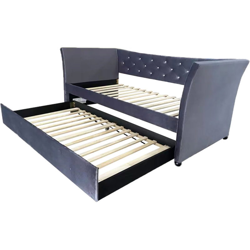 Finzer Upholstered Daybed, Dark Gray