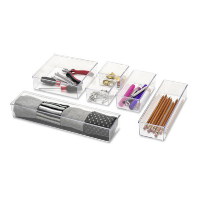 CLEAR DRAWER ORGANIZERS S/6