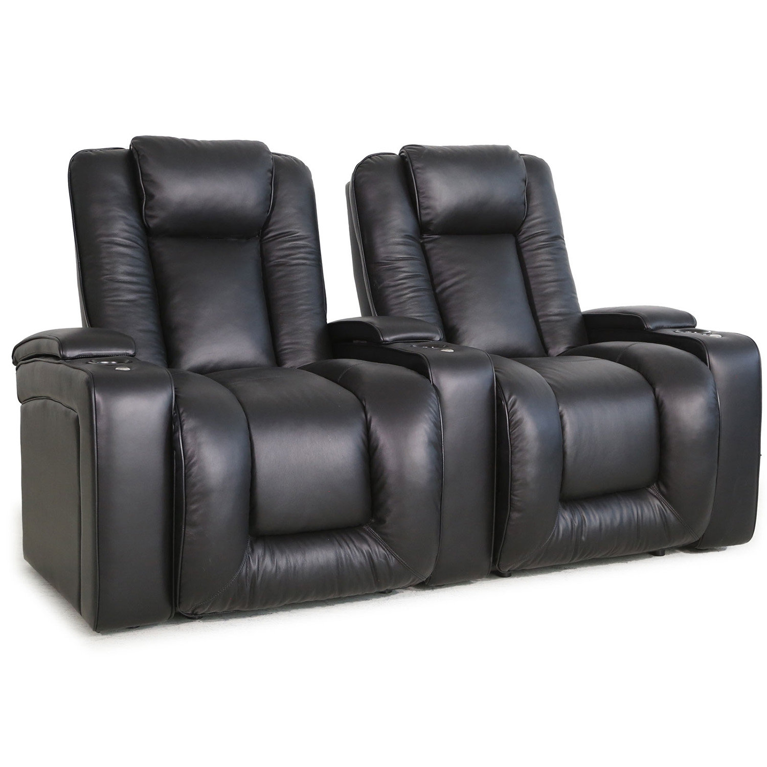 Brayden Studio Upholstered Home Theater Seating with Cup Holder | Wayfair