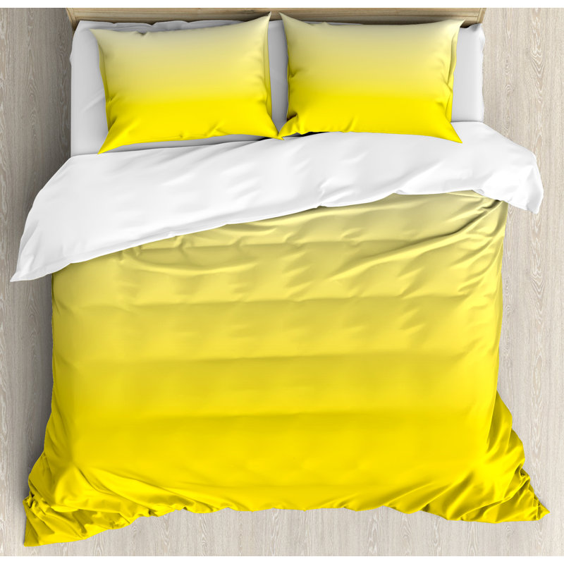Modern & Contemporary Polyester Paisley Duvet Cover, King, Yellow