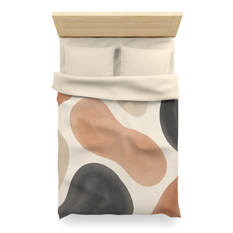 Microfiber Duvet Cover Boho Style, Design 77, Cream, Twin XL Duvet Cover