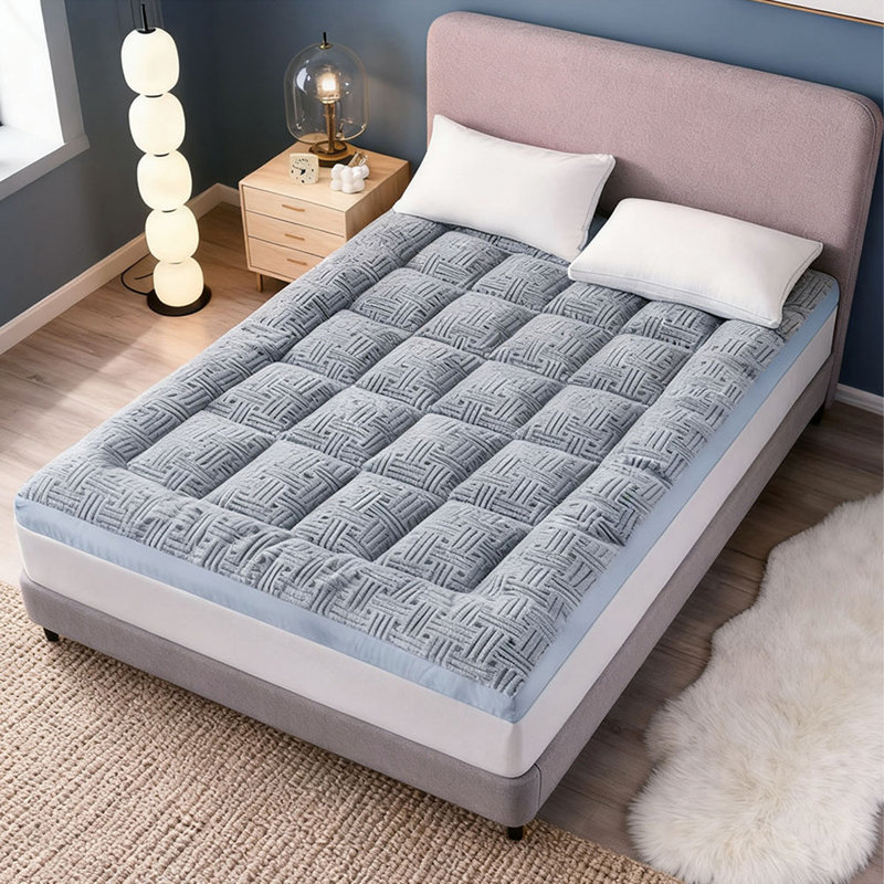 10cm Futon  Mattress, 137 x 200 cm, Grey；Blue