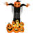 9ft Halloween Inflatables Outdoor Decorations, Pumpkin Ghost with Pumpkin Patch, Outdoor Giant Blow Up Yard Decor with Build-in LED for Garden, Lawn, Party, Holiday