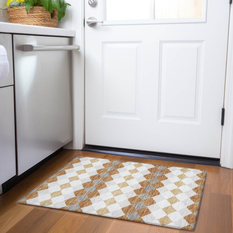 Premium Machine Washable Laclede AMF1007 Geometric Rug, Rectangle 1'8" x 2'6"