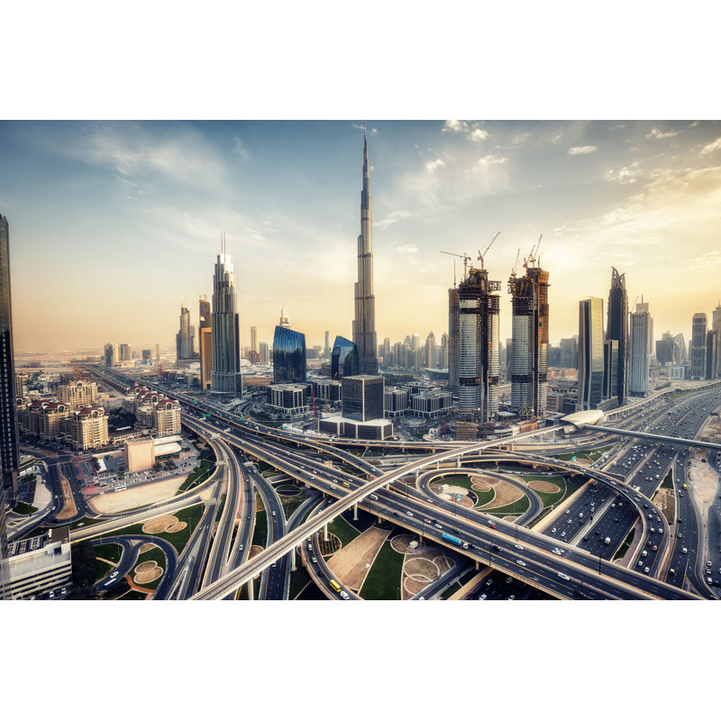 Vue de Dubaï - photographie sur toile tendue, H 12 po x l 18 po
