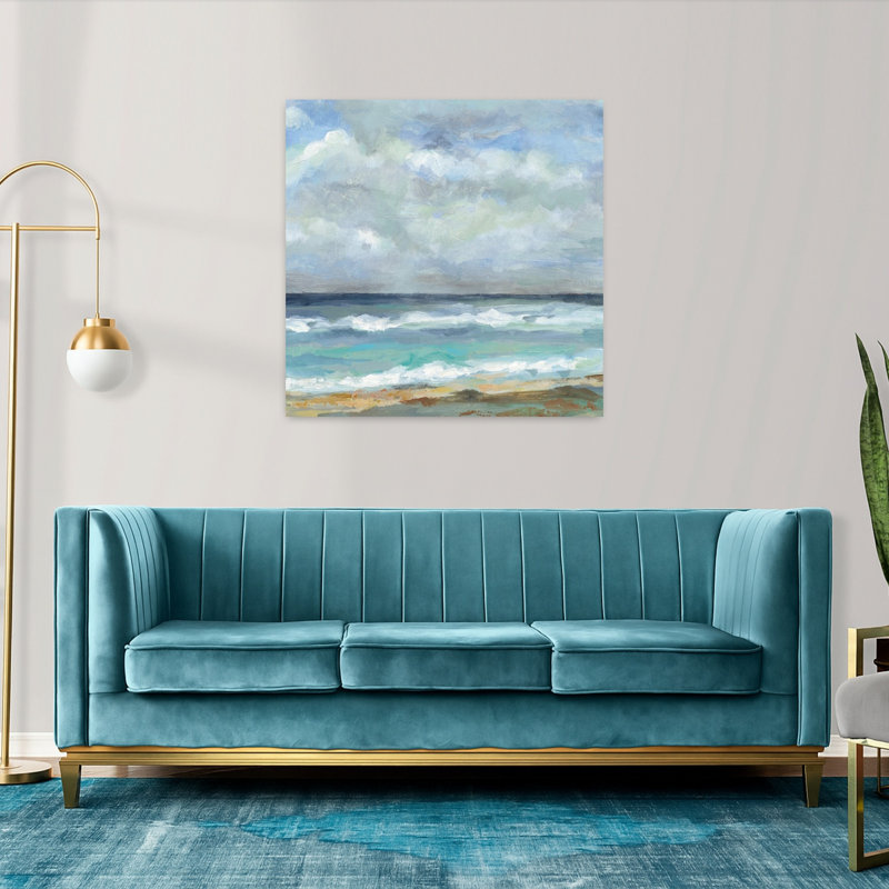 «Coastal Seashore Crop» avec art bleu, H 36 po x l 36 po