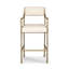 Upholstered Stool with Metal Frame