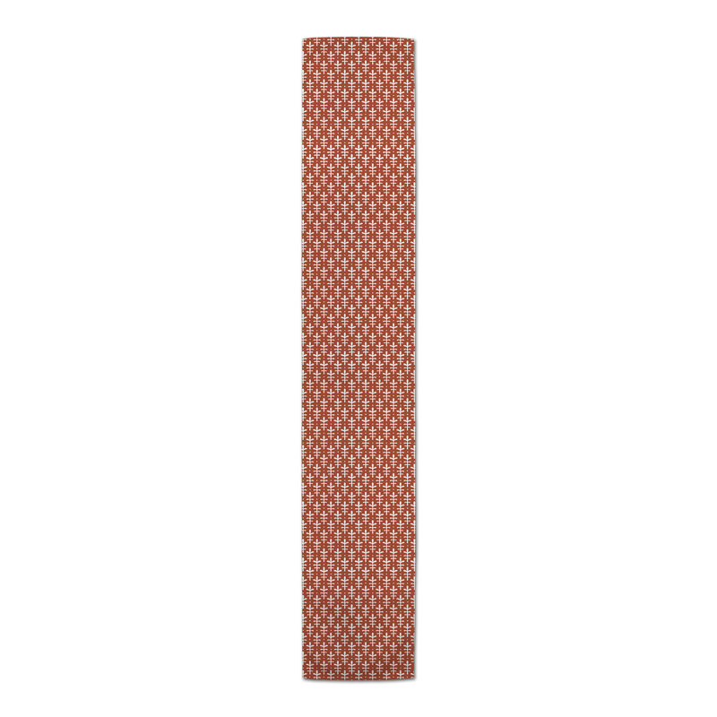 Chelene Rectangle Striped Polyester Table Runner, 16" D x 72" L, Brown, Botanical
