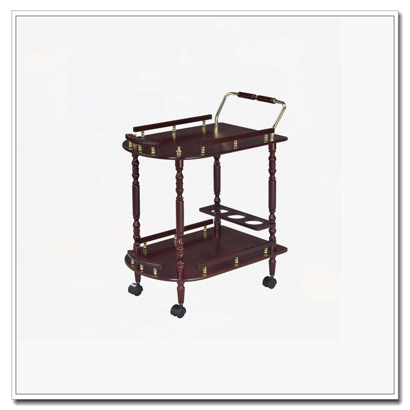 Merlot and Brass 2-shelf Serving Cart