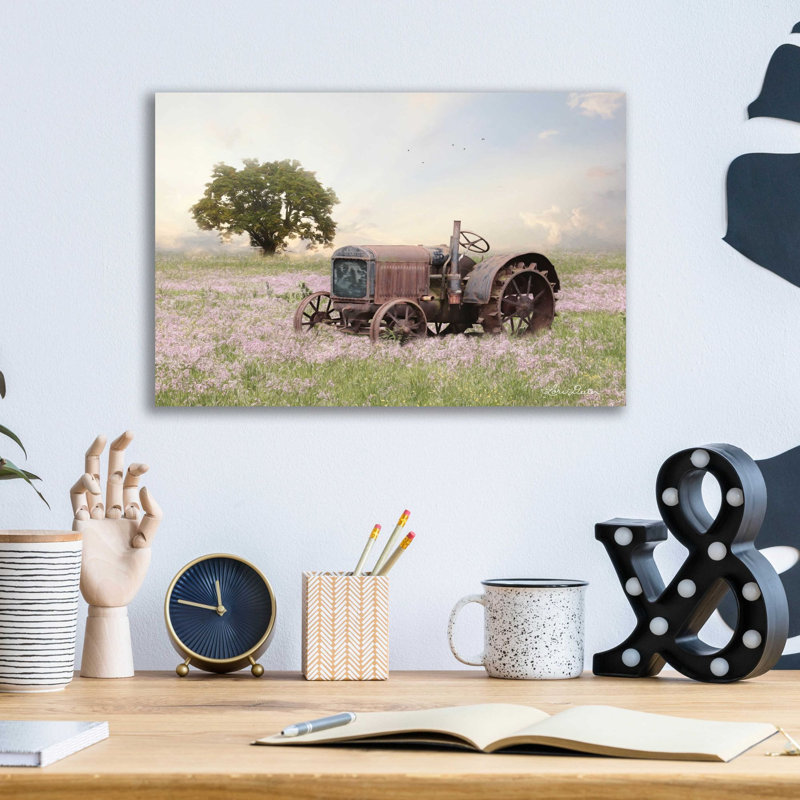 'Tractor at Sunset' by Lori Deiter, Acrylic Glass Wall Art, 12" H x 16" W x 0.13" D