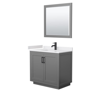 Ensemble de meuble-lavabo simple autoportant 36 po avec plateau en marbre de culture Miranda