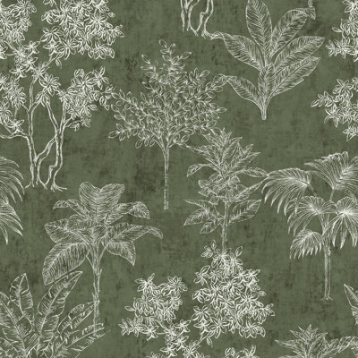 Zen Floral Paper Metallic Wallpaper Roll