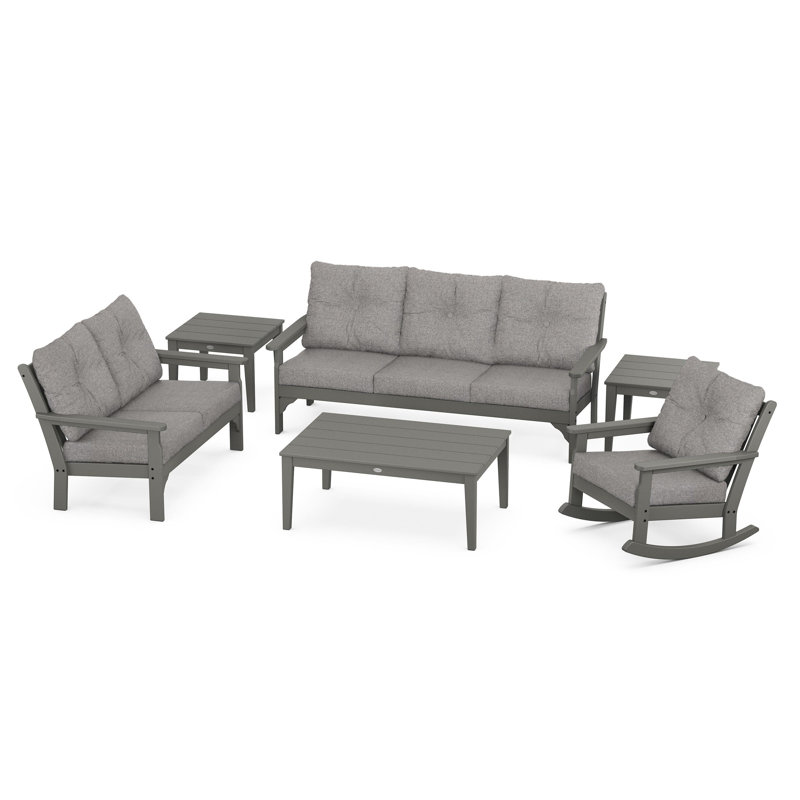 Vineyard 6-Piece Deep Seating Set, Grey Mist, Slate Grey