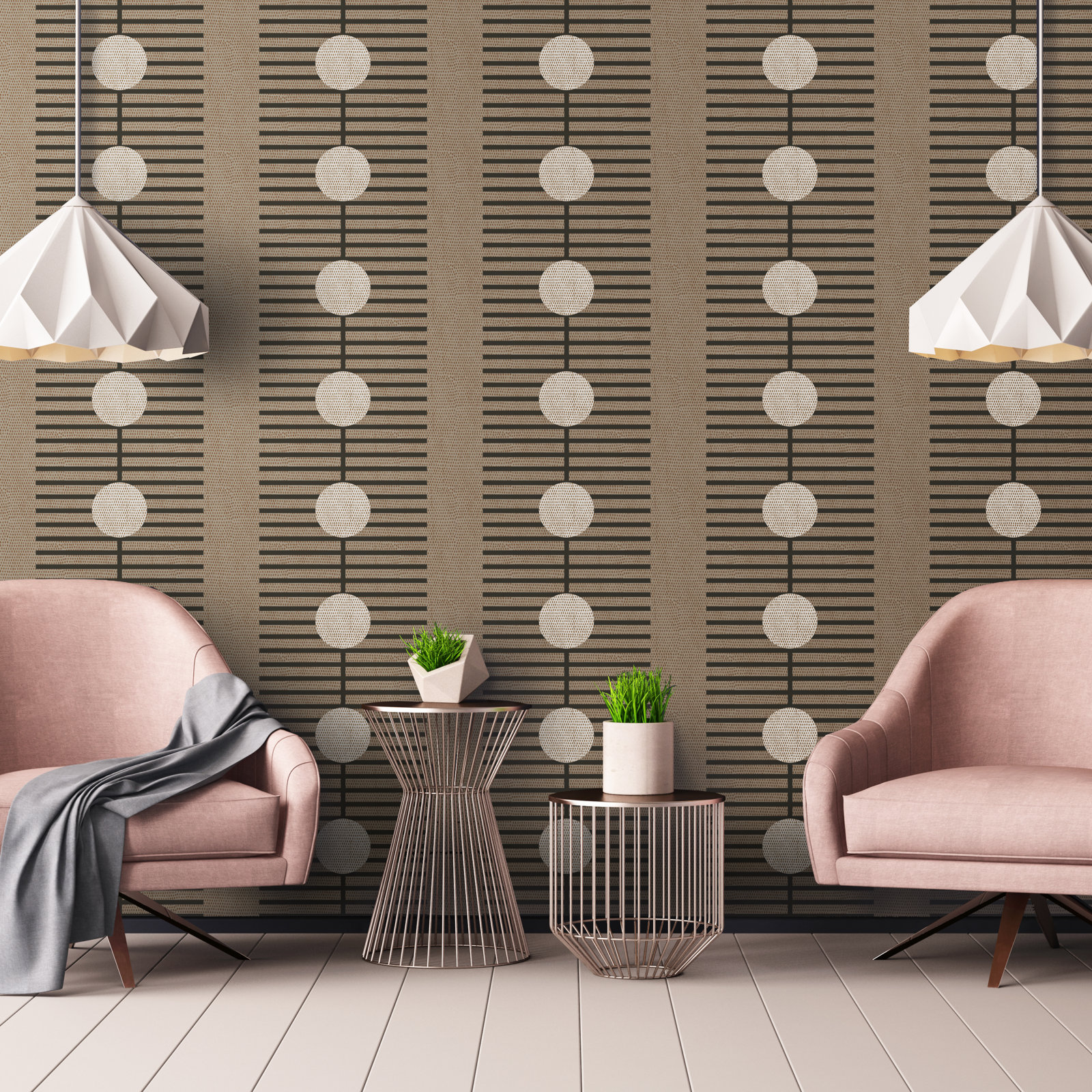 Nomalanga Self-Adhesive Wallpaper, Mocha, Self-adhesive