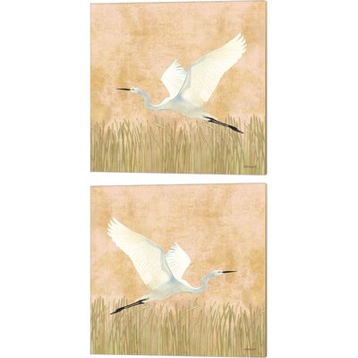 Egret Alighting By Kathrine Lovell, Canvas Art (Set Of 2) -  Red Barrel StudioÂ®, 1EE9ACCFCA1047C8ADE2E9CDE4152491