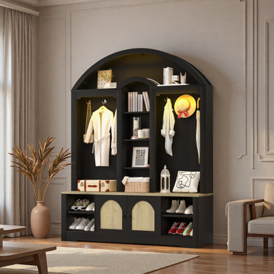 Garde-robe / garde-robe multifonctionnel avec porte-chaussures, cintres et crochets