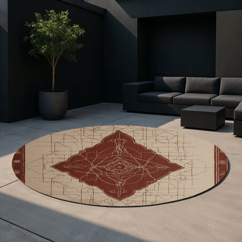 Infinite Boundaries Indoor And Outdoor Area Rug, Round 5'