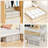 Bamboo Under Bed Storage Containers- Underbed Organizer With Wheels With Dust Bag,Sturdy Wood Rolling Under The Bed Shoe Storage Organizer Drawers (White, 2 Pack (23.62"×16.54"))