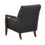 Chaise d'appoint tendance, revêtement en cuir noir, base en bois au fini noyer, coussin de siège rembourré en mousse de style moderne, rembourré avec détails, structure, fauteuil avec accoudoirs de 1,5 po-199157936