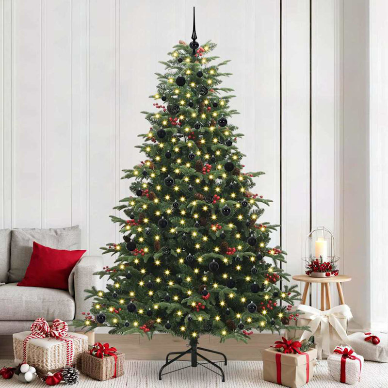 Artificial Christmas Tree with LEDs with Stand Green, 7.87 ft