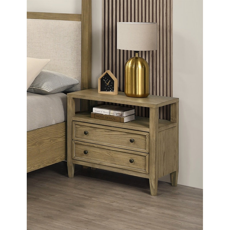 Table de chevet chic et pratique avec tiroir à bijoux, garniture décorative et amplement de rangement pour les chambres à coucher modernes