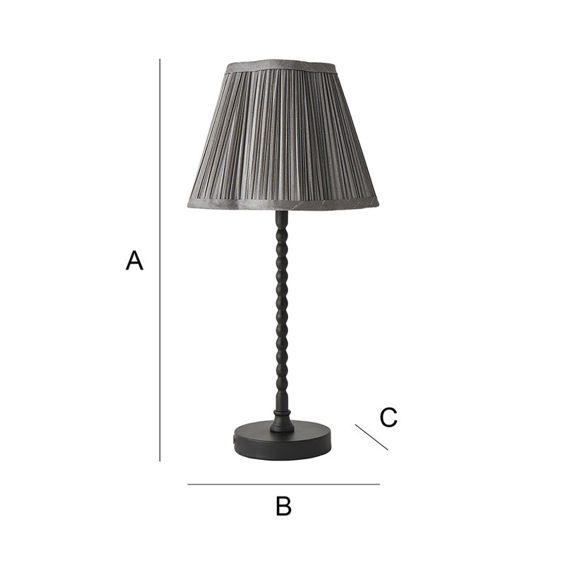 Cifuentes Metal Table Lamp, Grey, Black, Yes