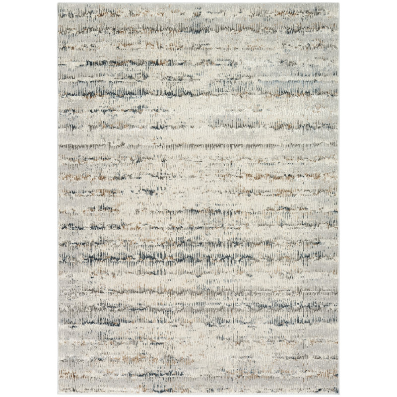 Calvin Klein CK073 Compass Ivory Multicolor Modern Indoor Rug, Rectangle 7'10" x 9'10"