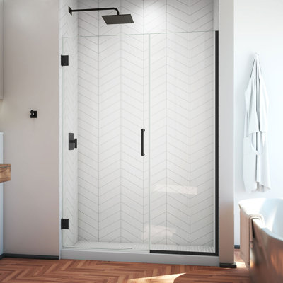 Unidoor Plus 45.5" W x 72" H Pivot Frameless Shower Door with ClearMax™ Technology