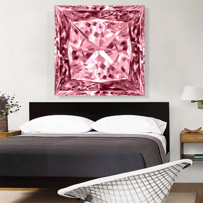 " Pink Princess Cut Diamond Jewel "