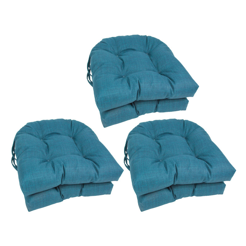 Outdoor 3.5'' Dining Chair Seat Cushion, Sea Blue