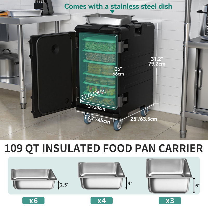 Boîte de transport alimentaire rectangulaire en plastique Balconera 120 gallons