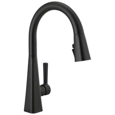 Lenta Matte Black Kitchen Faucet with Pull Down Sprayer, Modern Single Hole Kitchen Sink Faucet, Single Handle, Matte Black