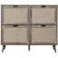 Étagère à chaussures gris foncé, 4 portes autoportantes, capacité de charge de 88 lb, d'ingénierie, compartimentage double couche, barre horizontale pour vestibule stable, gris, rangement, bar, rehaussé