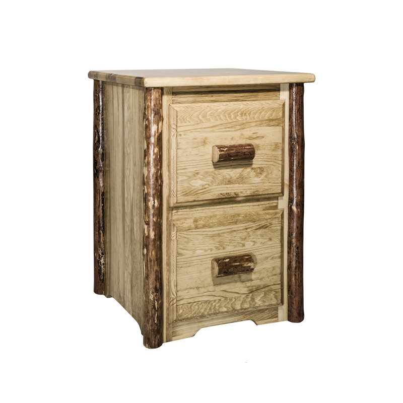 Tustin 23'' Wide 2 -Drawer Solid Wood File Cabinet, Medium Brown