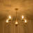5-Light Dimmable Transparent Striped Glass Chandelier