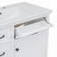 Meuble-lavabo mural flottant avec dessus en pierre frittée, lavabo en céramique et portes doubles en sergé, solution de rangement durable et élégante-118401308