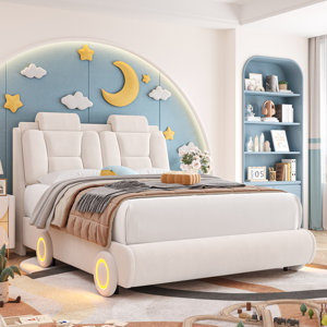 Upholstered Kid Bed with LED Light