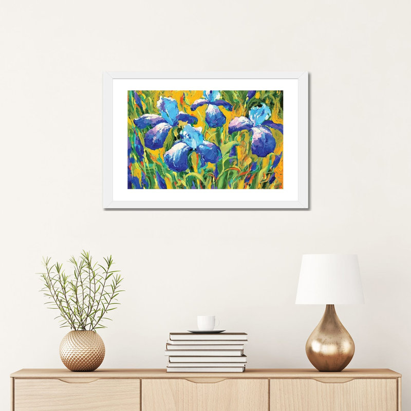 Iris par Dmitry Spiros - reproduction d'art, H 16 po x l 24 po x P 1 po, Papier encadré blanc, Blanc