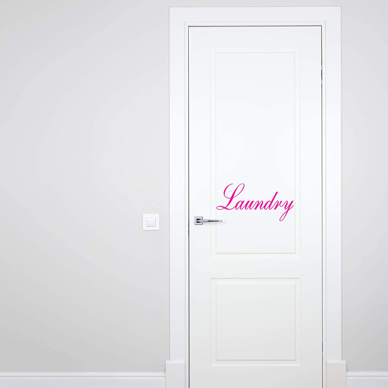 Décalcomanie de porte en vinyle, H 5 po x l 10 po, Rose vif