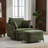 Upholstered Swivel Chair With Storage Ottoman-101644159