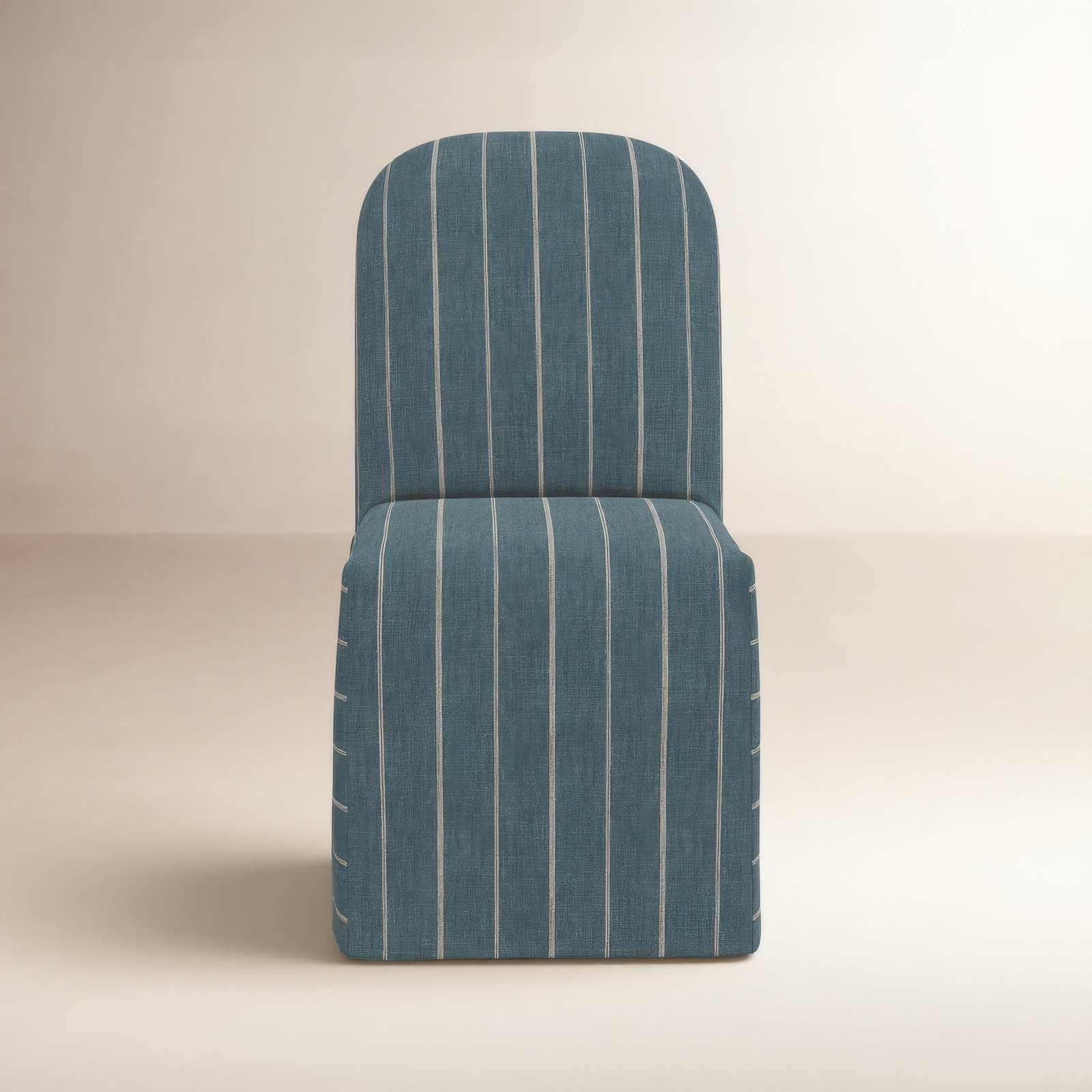 Maggie Slipcover Dining Chair, Fritz Indigo Stripe