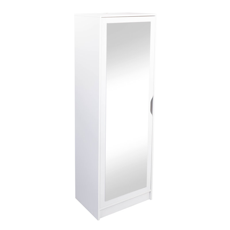The Westphalen 24 Pair Shoe Storage Cabinet features a mirror