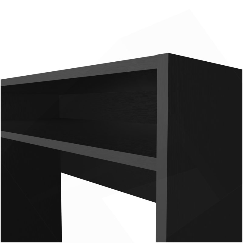 Bureau en mélamine avec rangement Estill, Noir