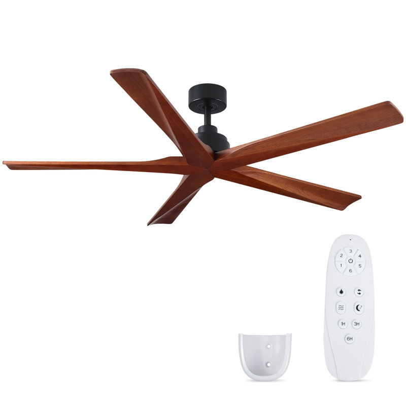 Whirlwinds 60 In. Indoor Black Solid Wood Ceiling Fan Without Light