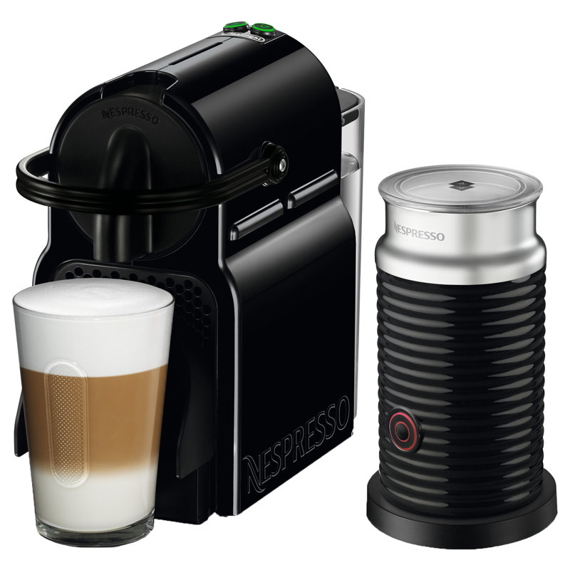 Nespresso Inissia Original Coffee and Espresso Machine with Aeroccino Milk Frother by De'Longhi, Black