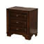 Table de chevet pour chambre à coucher avec 3 tiroirs profonds - Bois de cerisier brun et sous la veilleuse
