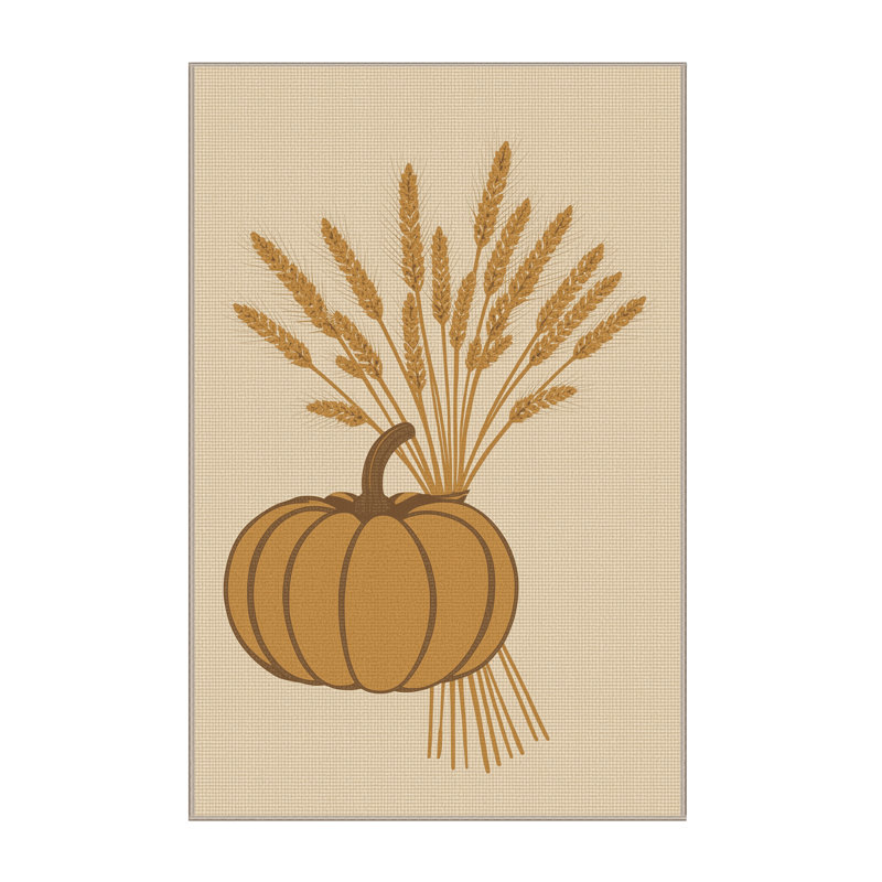 Tapis moelleux moelleux à motif abstrait moderne et contemporain Fannin Thanksgiving - reliure beige, 8 x 12