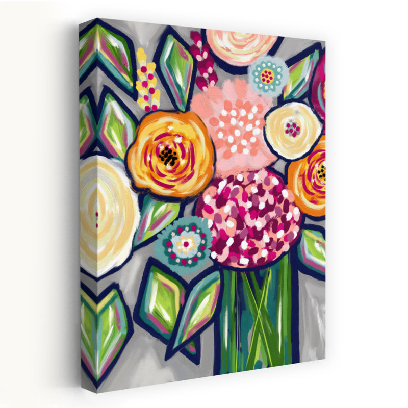 «Spring Mix», art abstrait coloré et audacieux, 24" H x 16" W