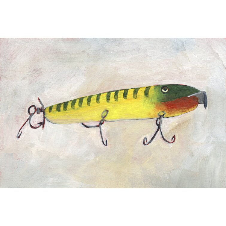 Retro Fishing Lure I by Regina Moore - Wrapped Canvas Painting Rosecliff Heights Size: 12 H x 18 W
