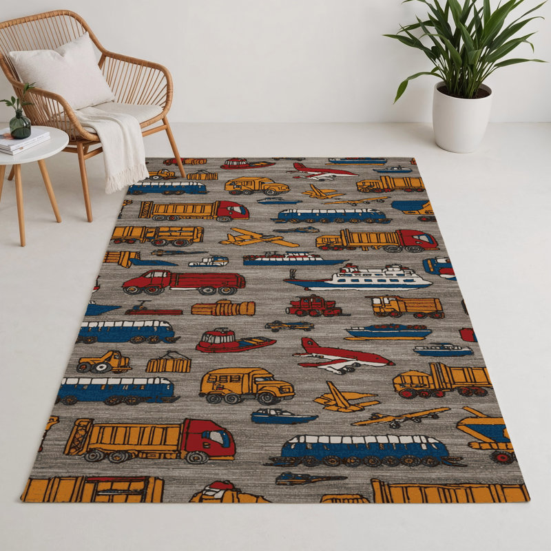 Tapis intérieur et extérieur gris Transport, Rectangle 5 pi x 7 pi